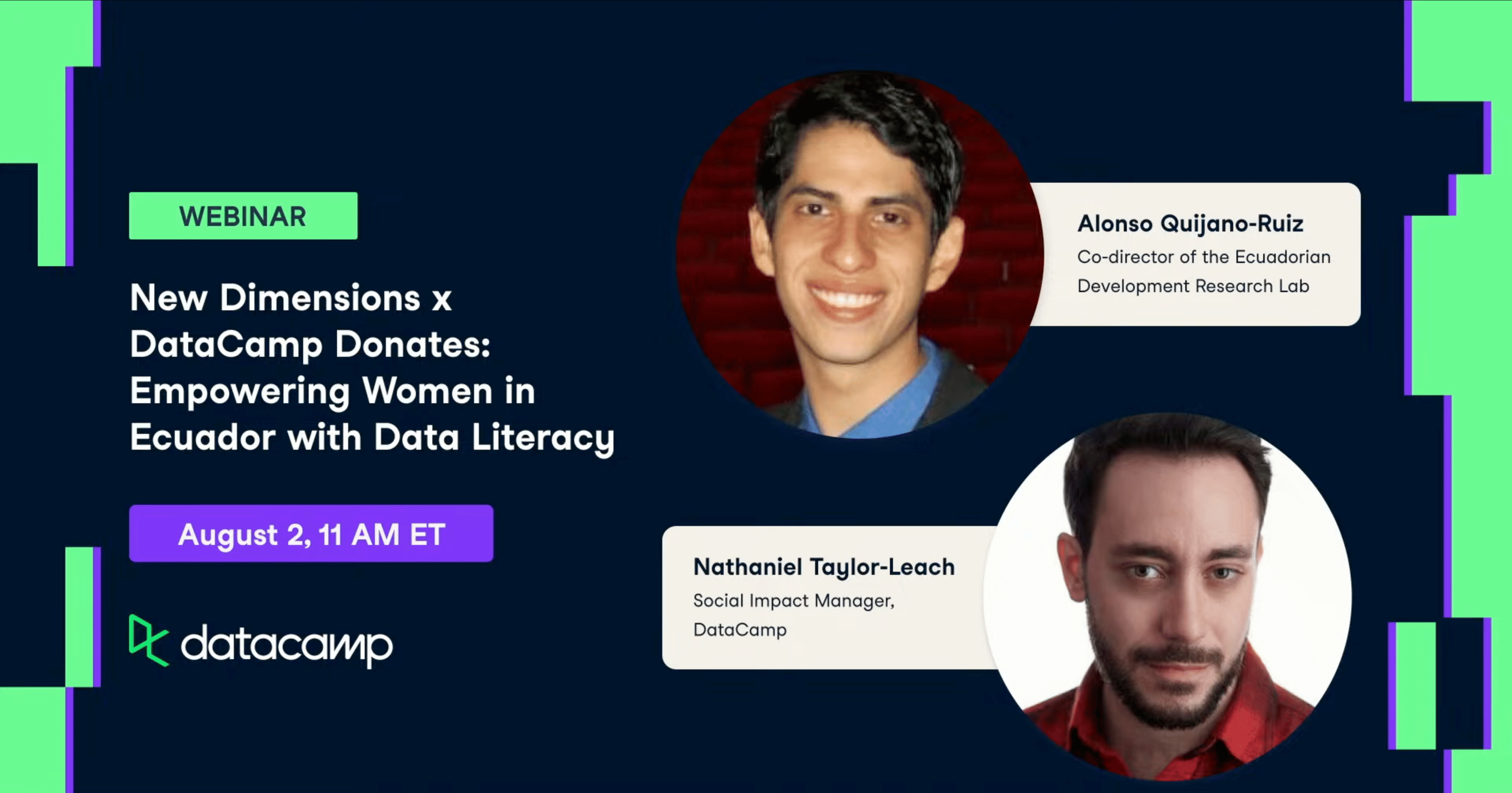 LIDE Co-Director Alonso Quijano Ruiz talks about empowering women in tech on DataCamp webinar